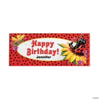 Personalized Ladybug Birthday Banner - Small
