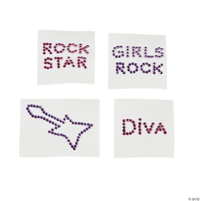 Wear these rockin' sparkly pink and purple tattoos and be a rock star diva 