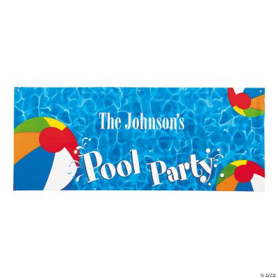 Personalized Swimming “Pool Party” Banner - Small