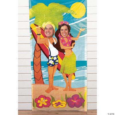 Luau Couple Photo Door Banner