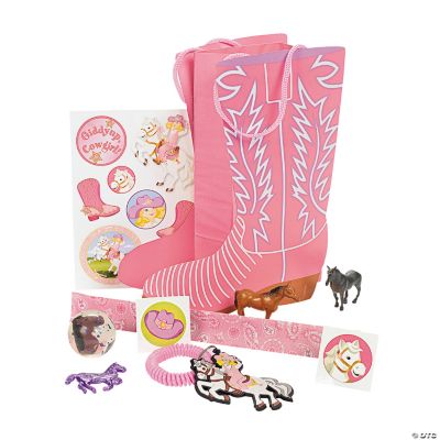 Pink Boot-Shaped Filled Treat Bags