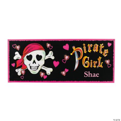 Personalized “Pink Pirate” Girl Banner - Small