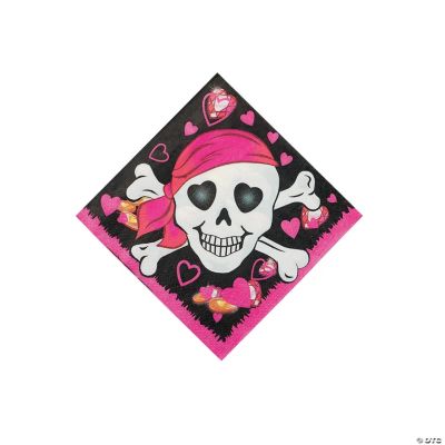 Pink Pirate Girl Beverage Napkins