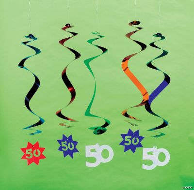 50th Birthday Party Decorations on 50th Birthday Hanging Swirl Decorations   Oriental Trading
