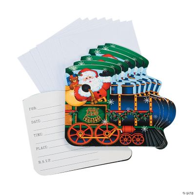 Holiday Train Shaped Invitations