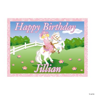 Personalized Pink Cowgirl Yard Sign
