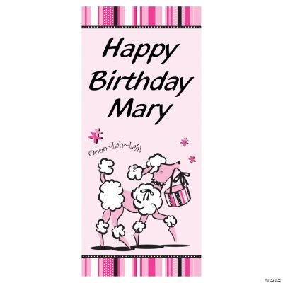 Personalized Pink Poodle Door Cover