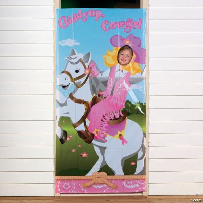 Pink Cowgirl Photo Door Banner