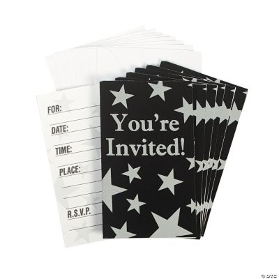 Silver Foil Star Invitations
