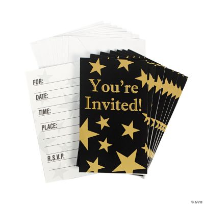 Gold Foil Star Invitations