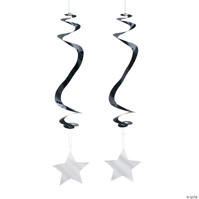 Dangling Silver Star Swirls