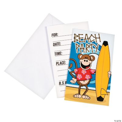 Paper Beach Monkey Invitations