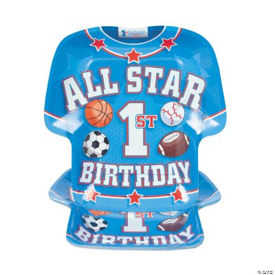 All Star 1st Birthday Dinner Plates