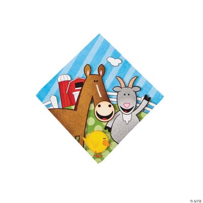 Farm 1st Birthday Beverage Napkins
