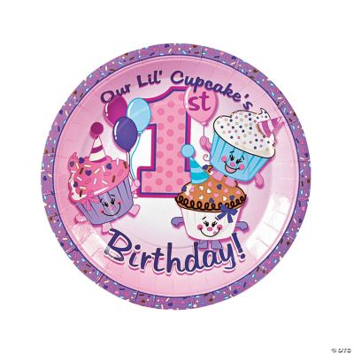1st Birthday Cupcake Dinner Plates