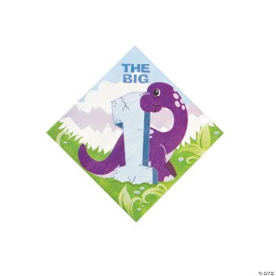 Dinosaur 1st Birthday Beverage Napkins