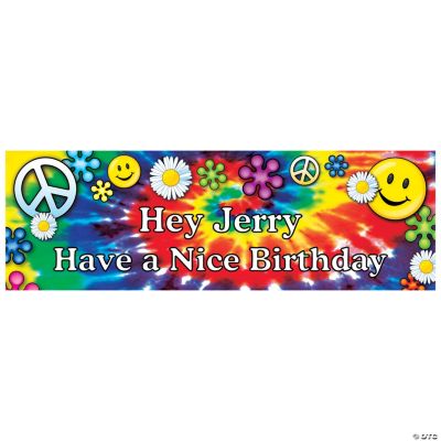 Personalized '60s Groovy Birthday Banner - Small