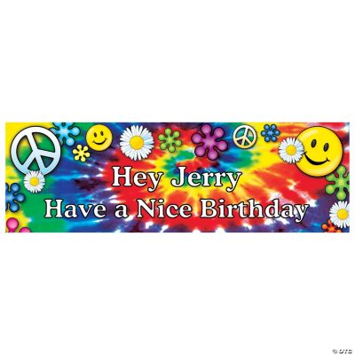 Personalized '60s Groovy Birthday Banner - Medium