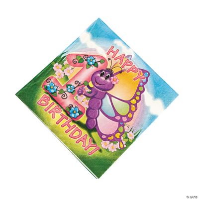 Butterfly 1st Birthday Luncheon Napkins