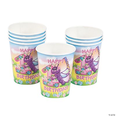 Butterfly 1st Birthday Cups