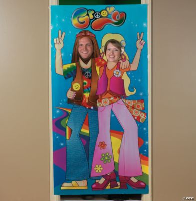 Hippie Couple Photo Door Banner