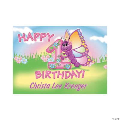 Personalized 1st Birthday Butterfly Yard Sign