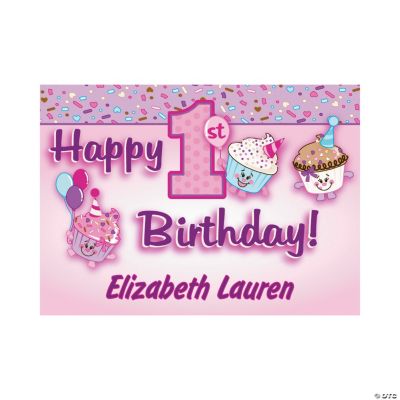 Personalized 1st Birthday Cupcake Yard Sign