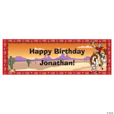 Personalized Cowboy Birthday Banner - Small
