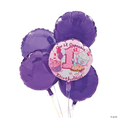 “1st Birthday” Cupcake Balloon Set
