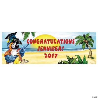 Personalized Tropical Graduation Banner - Small
