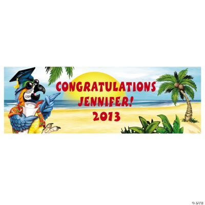 Personalized Tropical Graduation Banner - Large