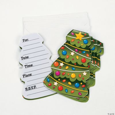 Christmas Tree-Shaped Invitations