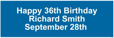 Personalized Solid Blue Banner - Large