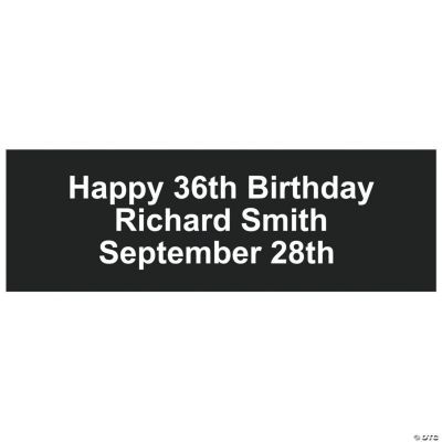 Personalized Small Solid Black Banner