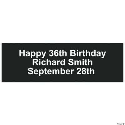 Personalized Solid Black Banner - Medium
