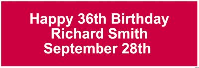 Personalized Solid Red Banner - Medium
