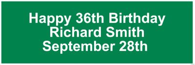 Personalized Solid Green Banner - Medium