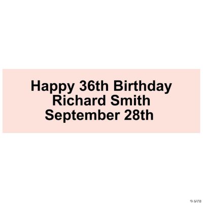 Personalized Solid Light Pink Banner - Small