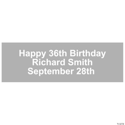 Personalized Solid Metallic Silver Banner - Medium