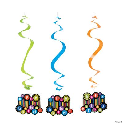 12 Birthday Pattern Dangling Swirls