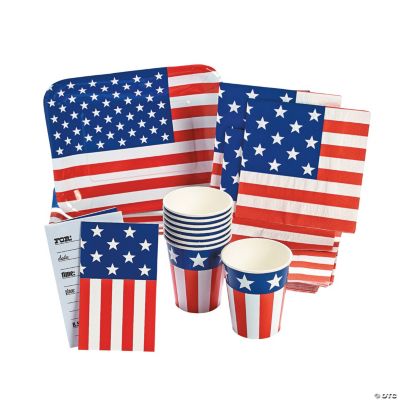 Patriotic Flag-Shaped Tableware & Invitations
