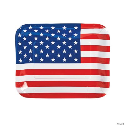 Patriotic Flag-Shaped Dinner Plates