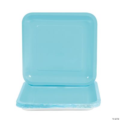 Square Dinner Plates - Light Blue