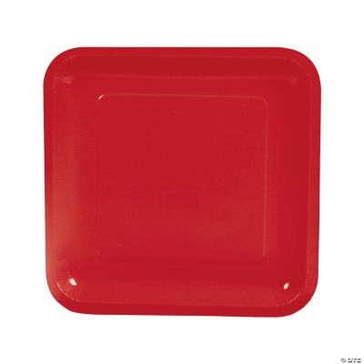 Square Dinner Plates - Red