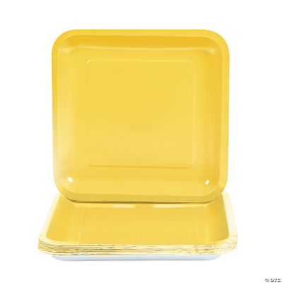 Square Dinner Plates - Yellow
