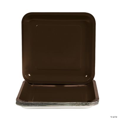 Square Dinner Plates - Chocolate Brown