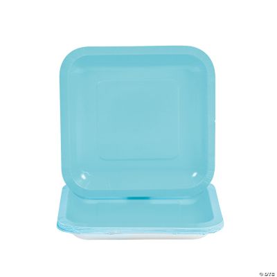 Light Blue Square Dessert Plates