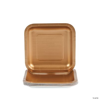 Metallic Gold Square Dessert Plates