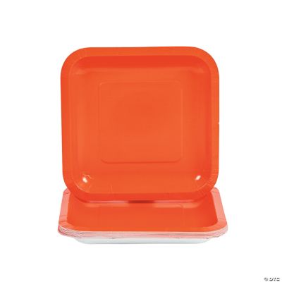 Orange Square Dessert Plates