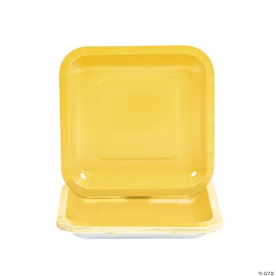 Yellow Square Dessert Plates
